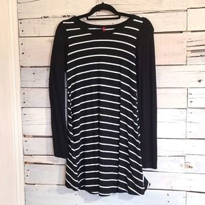 Bellamie Black and White Striped Shirt dress